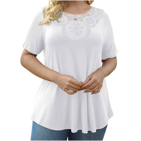 Coastal Lace Pleated Top – Relaxed Fit